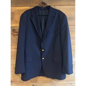 Vintage Polo University‎ Sport Jacket Navy Blue Gold Button Jacket Size Unknown